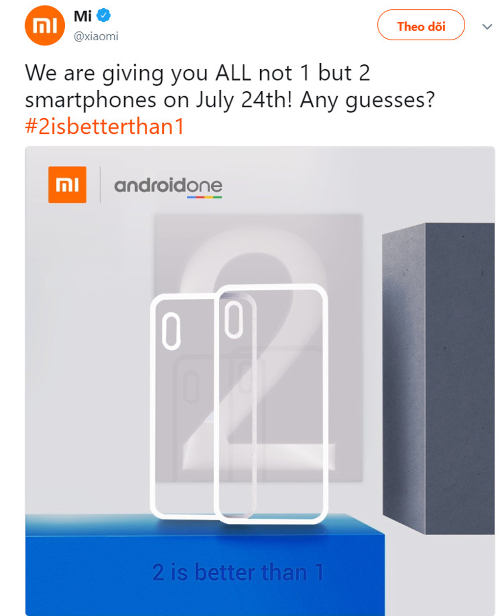 Lộ diện Xiaomi Mi A2, Mi A2 Lite đồng hành cùng Android One Lộ diện Xiaomi Mi A2, Mi A2 Lite đồng hành cùng Android One